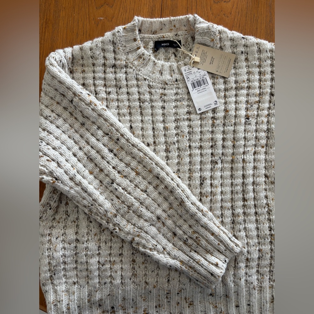 NWT Cream Mango Knit Sweater size M